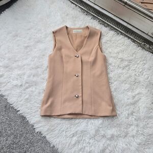 Sleeveless Tan Button-Up VestVintage Fred Rothschild of California Vest.